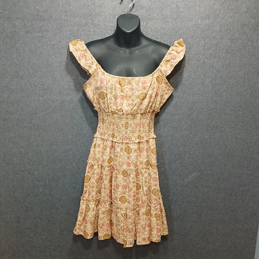 Redhead Ranch M Peasant Mini Dress prairie print boho western hippie y2k cottage